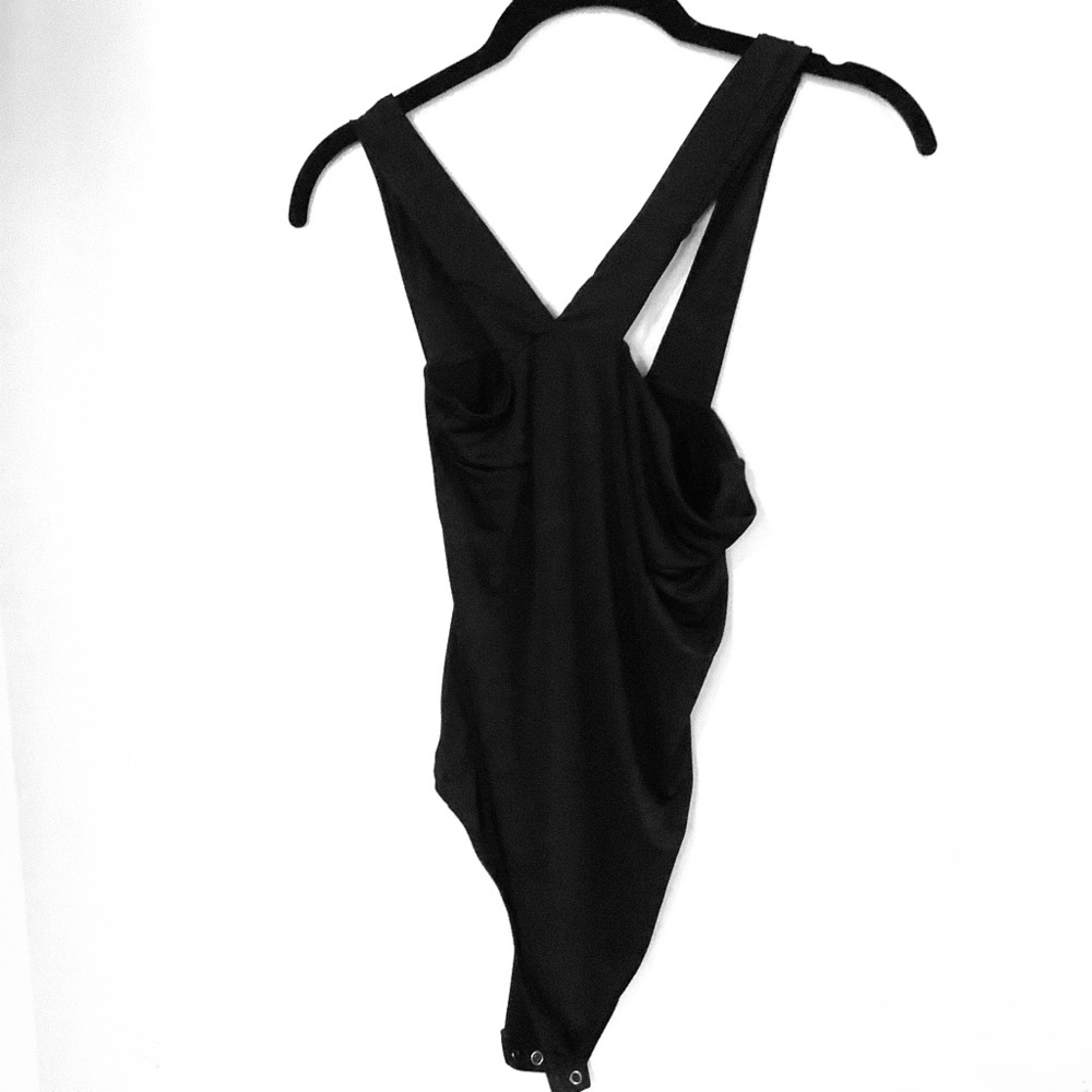 Black off shoulder bodysuit